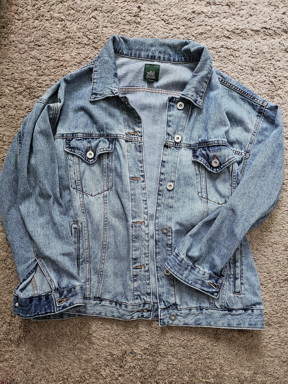 wild fable Light Blue Denim Jacket - Relaxed Jean Jacket